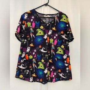 Nightmare before Christmas Scrub top Jack skellington like new Large LG